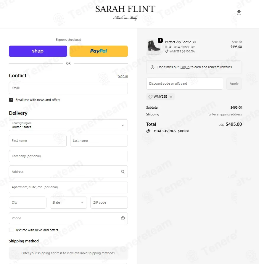 Sarah Flint coupon code: $100 off with WMY25B. Tested and valid as 5 months ago.