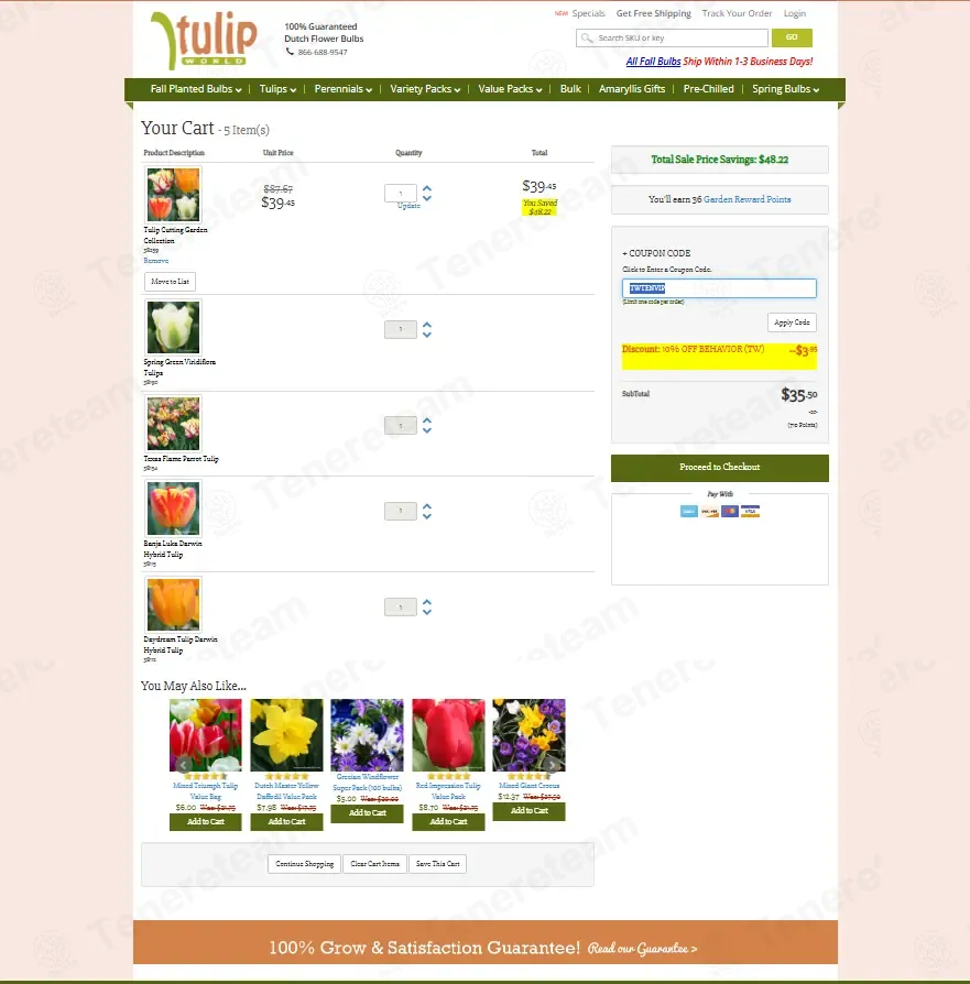 Tulip World coupon code: 10% off with TWTENVIP. Tested and valid as 6 months ago.