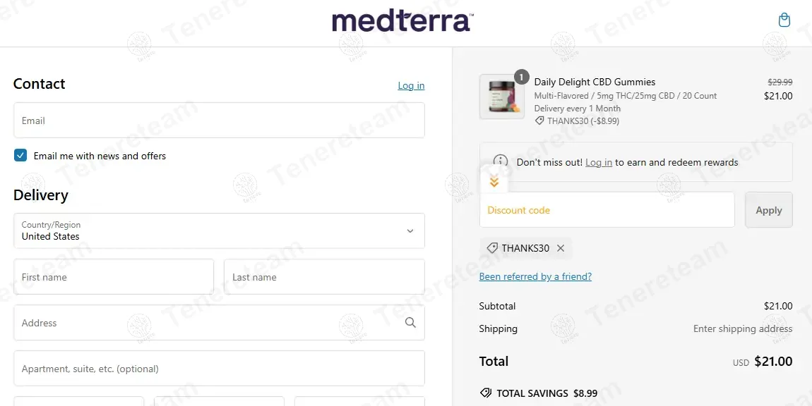 Medterra CBD DE coupon code: 30% off with THANKS30. Tested and valid as 1 year ago.