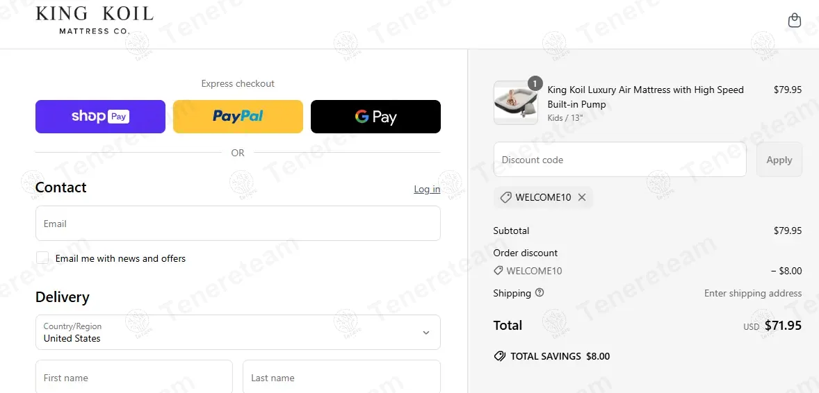 King Koil Airbeds coupon code: 10% off with WELCOME10. Tested and valid as 1 year ago.