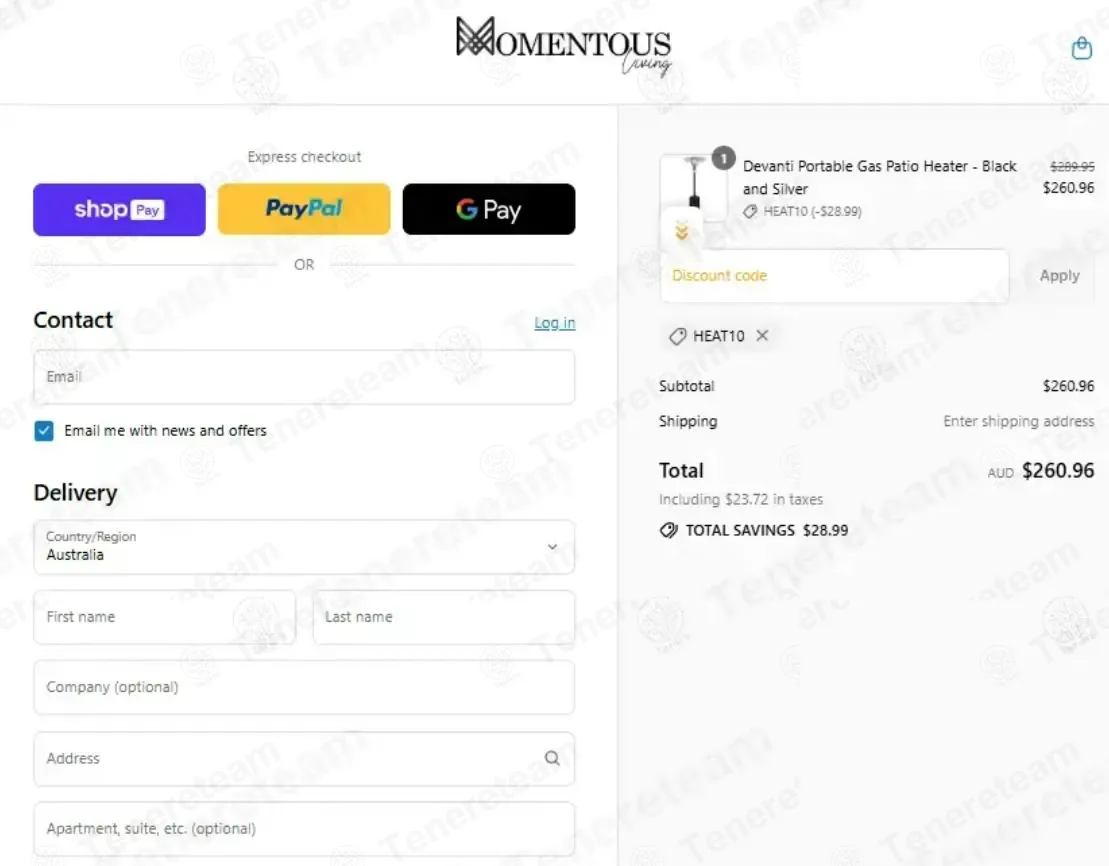 Momentous Living coupon code: 10% off with HEAT10. Tested and valid as 3 months ago.