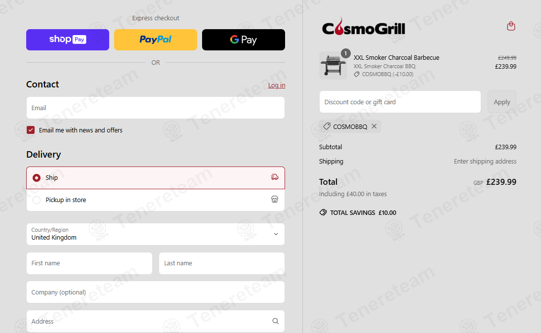 CosmoGrill coupon code: $10 off with COSMOBBQ. Tested and valid as 1 year ago.
