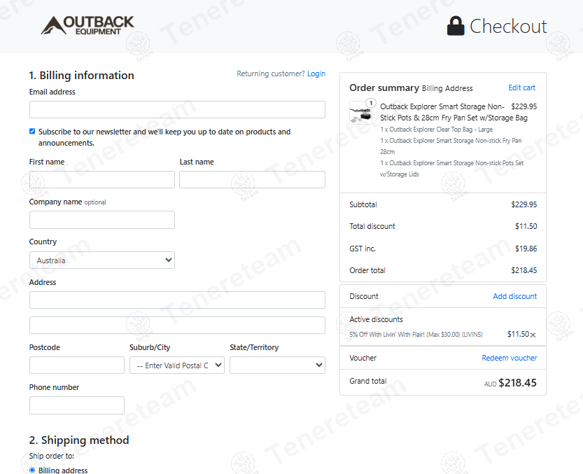 Outback Equipment coupon code: 5% off with LIVIN5. Tested and valid as 1 year ago.