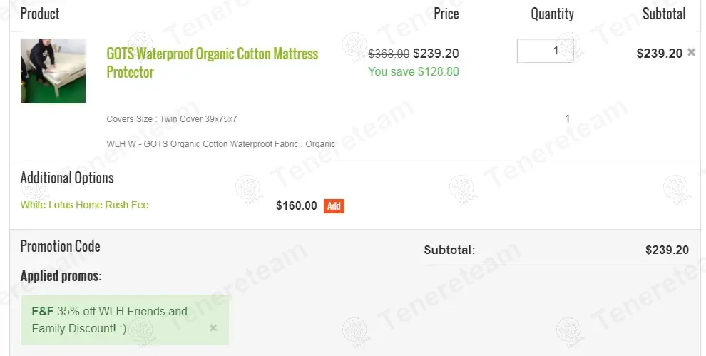 White Lotus Home coupon code: 35% off with F&F. Tested and valid as 9 months ago.