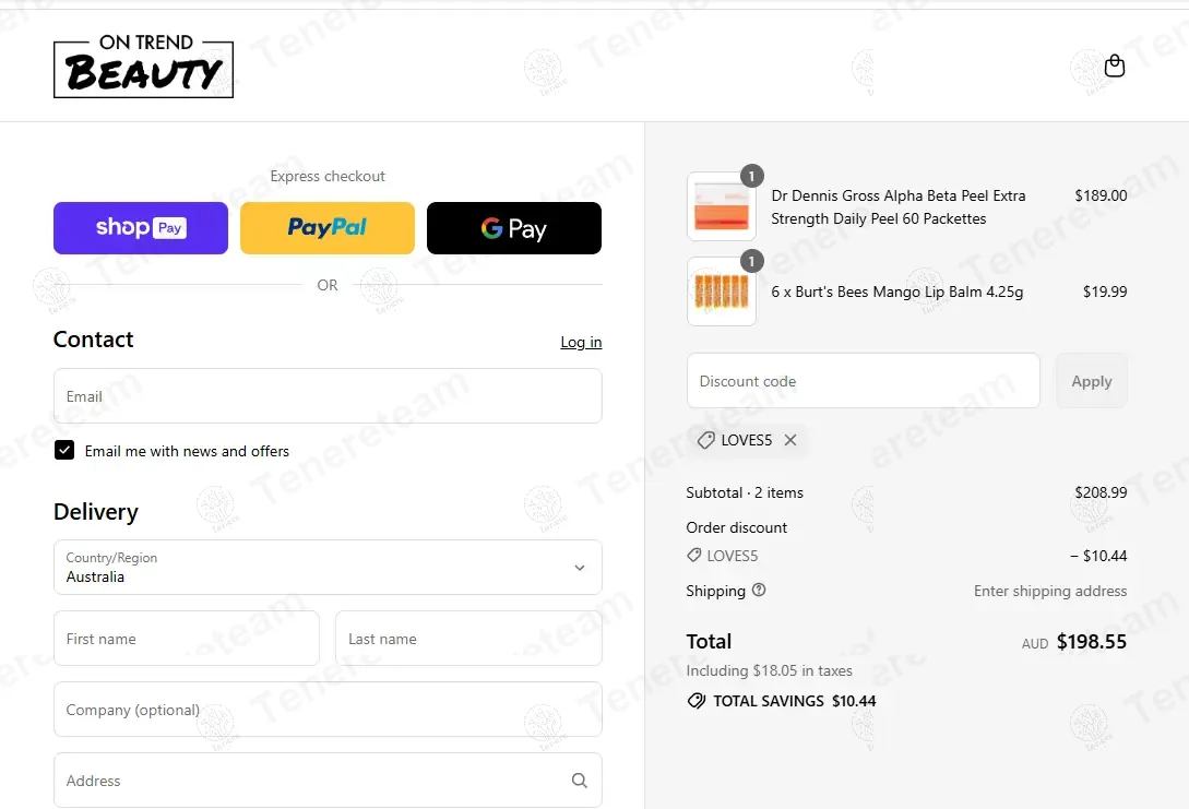 On Trend Beauty coupon code: 5% off with LOVES5. Tested and valid as 9 months ago.