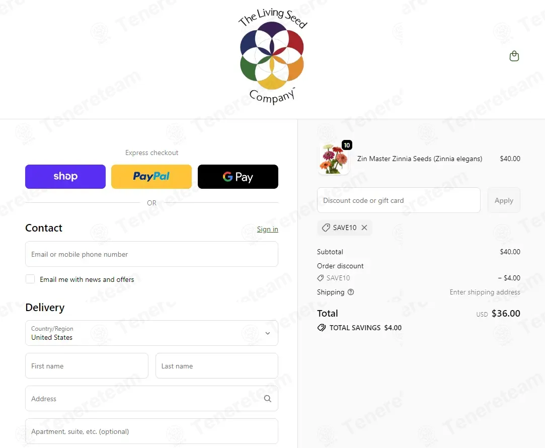 Living Seed Company coupon code: 10% off with SAVE10. Tested and valid as 1 month ago.