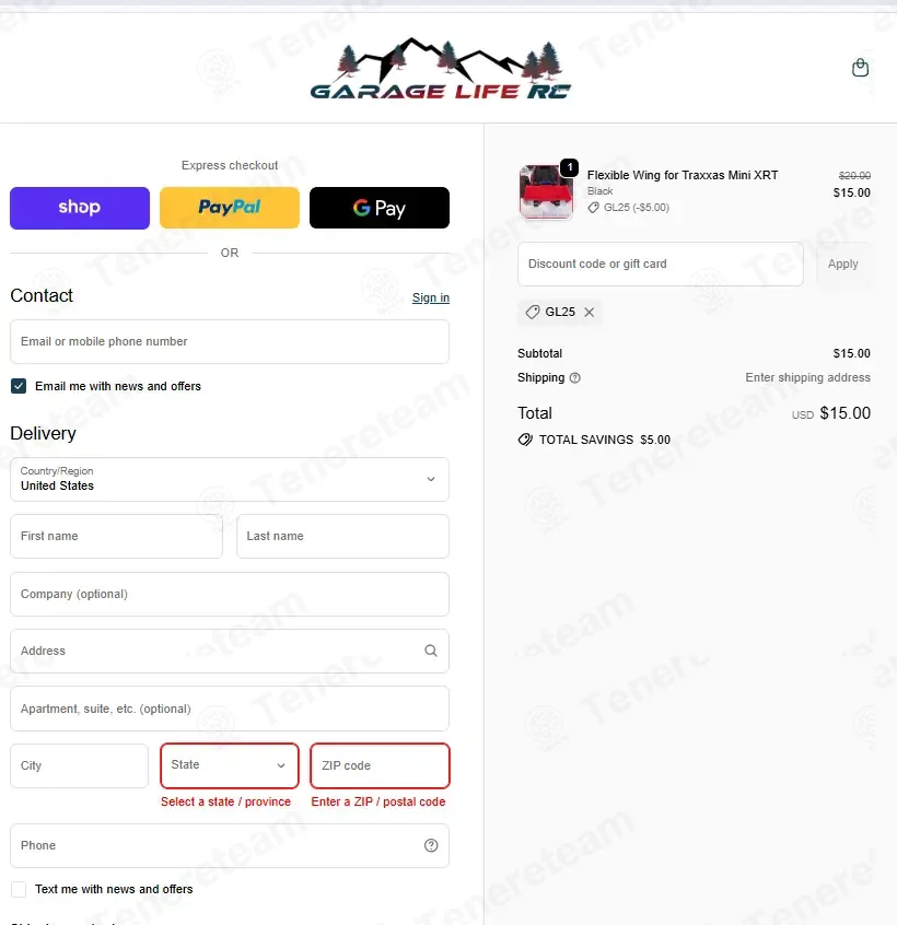 Garage Life RC coupon code: 25% off with GL25. Tested and valid as 5 months ago.