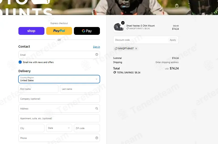 Motomounts NZ apply coupon code