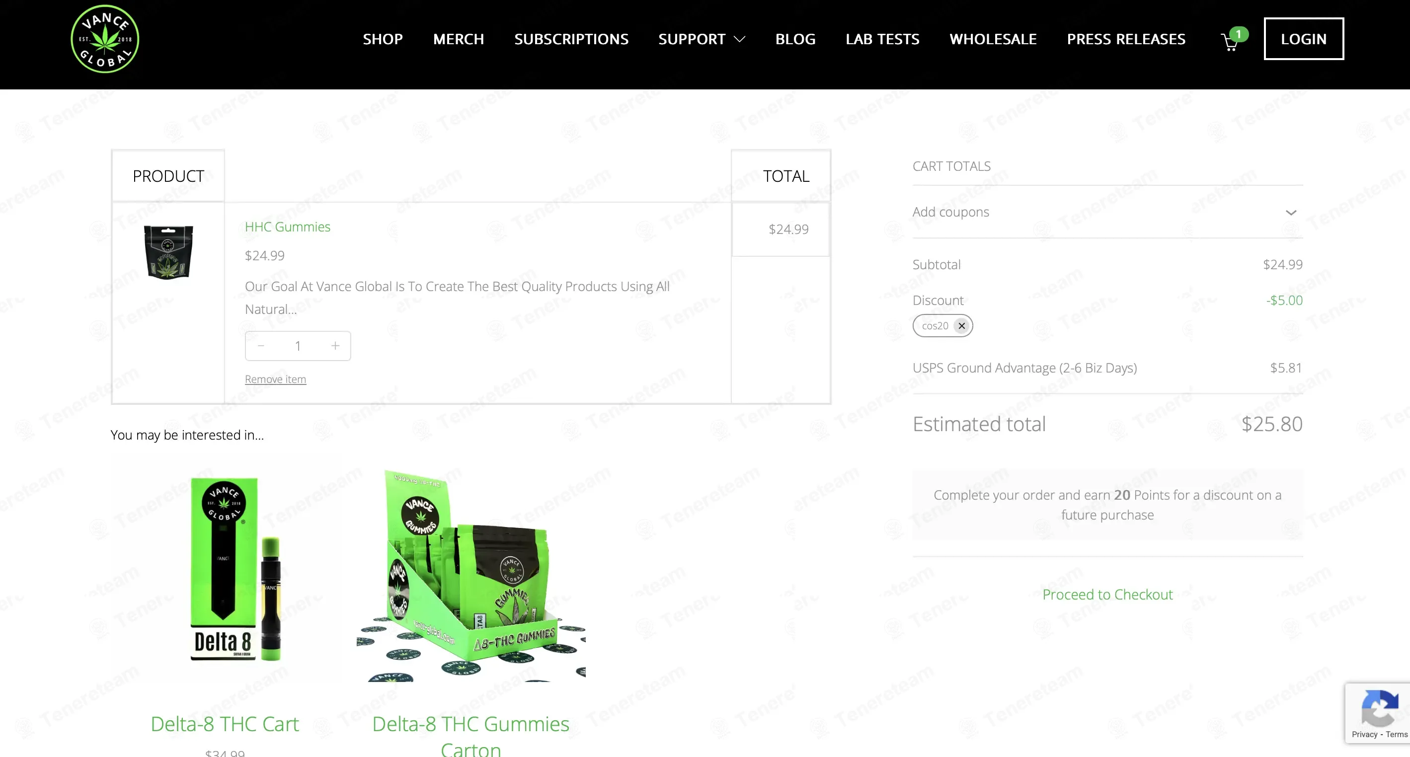 Vance Global coupon code: 20% off with COS20. Tested and valid as 1 month ago.