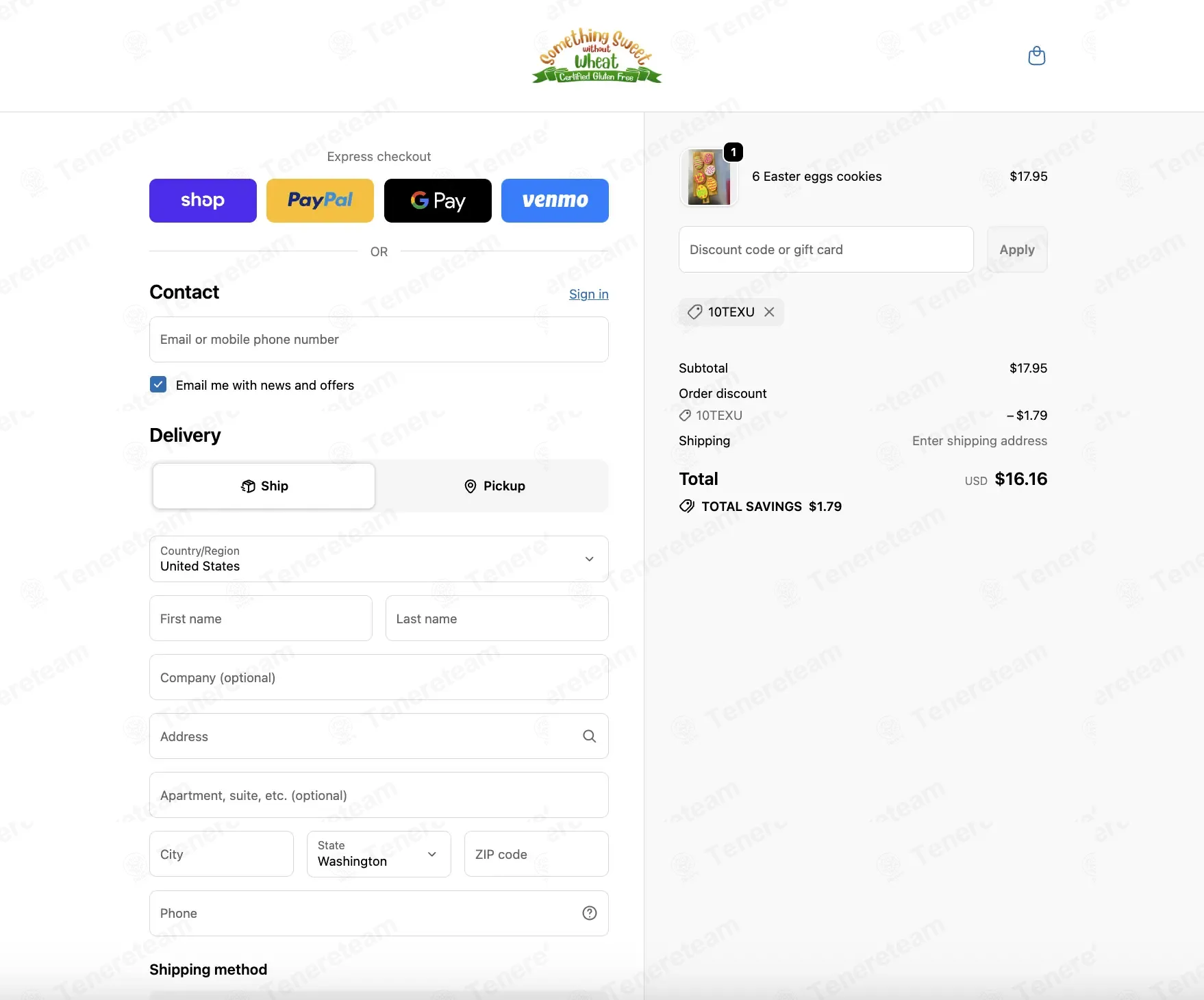 Something Sweet Without Wheat coupon code: 10% off with 10TEXU. Tested and valid as 2 months ago.