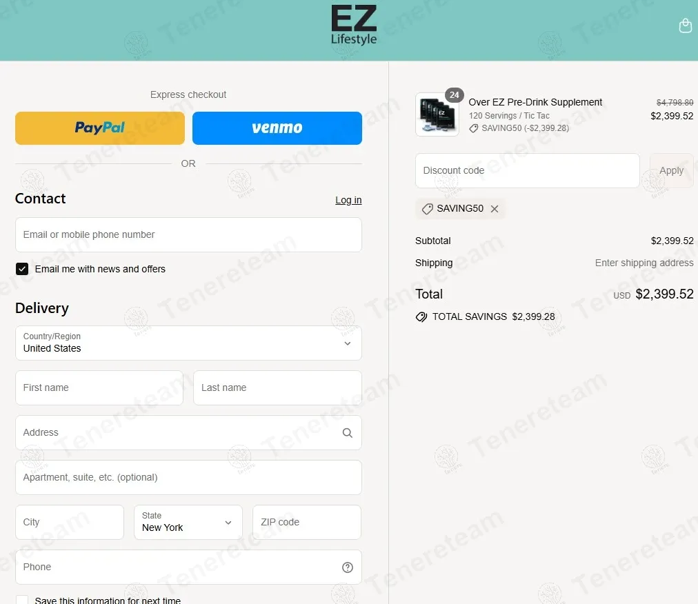 Ez Lifestyle coupon code: 50% off with SAVING50. Tested and valid as 10 months ago.