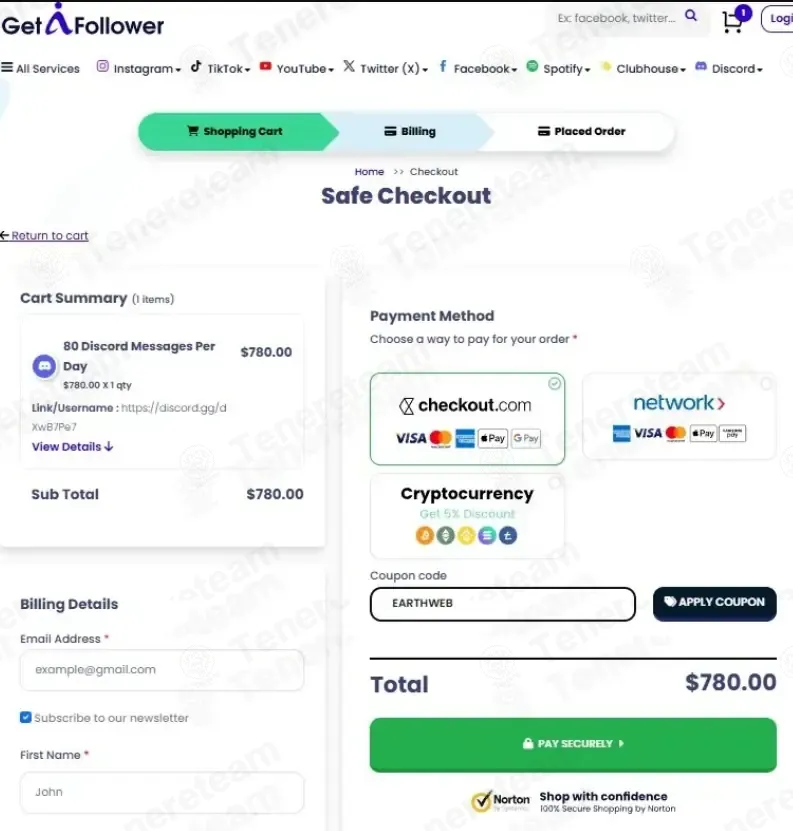 GetAFollower coupon code: 15% off with EARTHWEB. Tested and valid as 2 weeks ago.