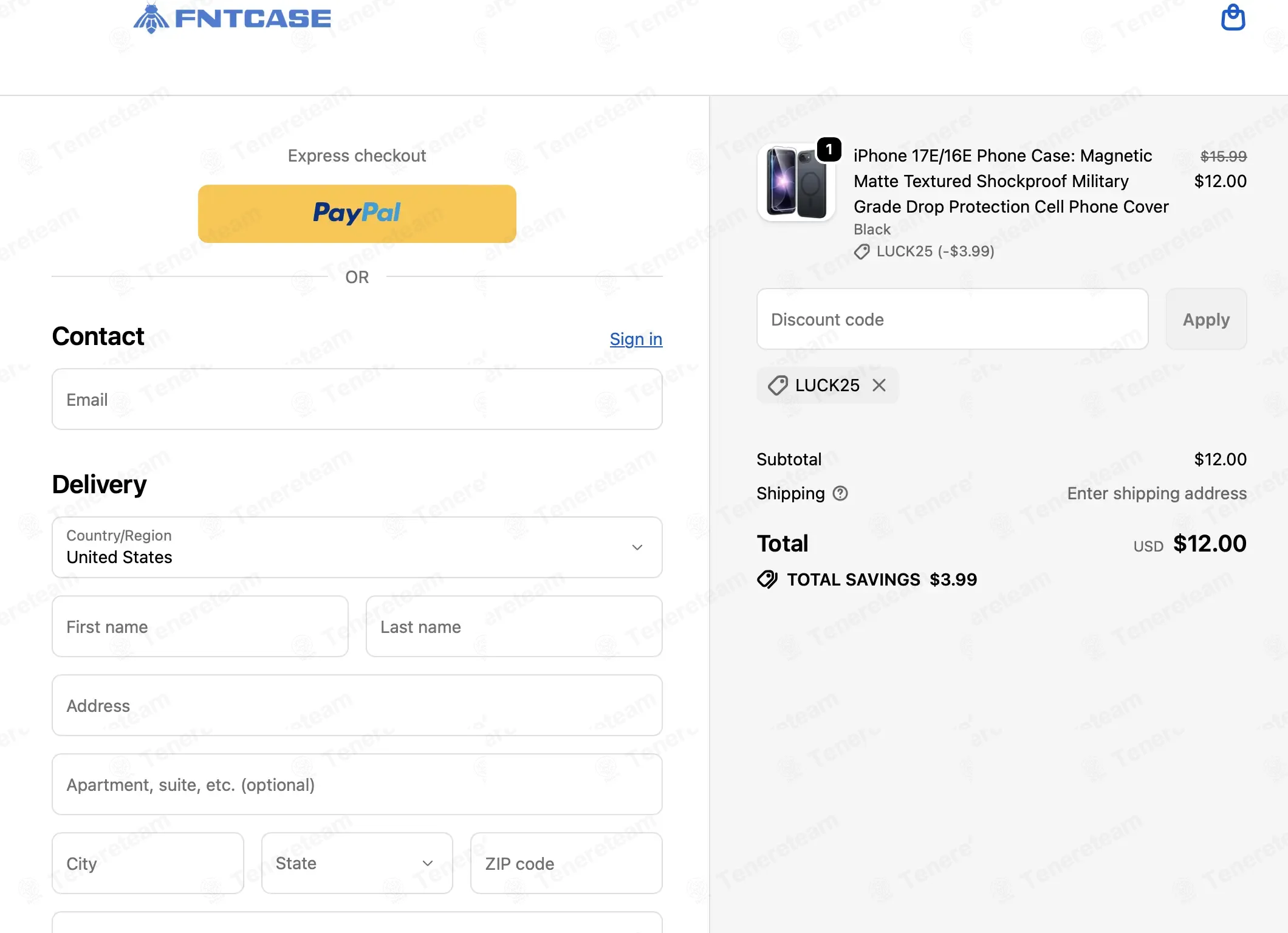 Fntcase coupon code: 25% off with LUCK25. Tested and valid as 16 hours ago.
