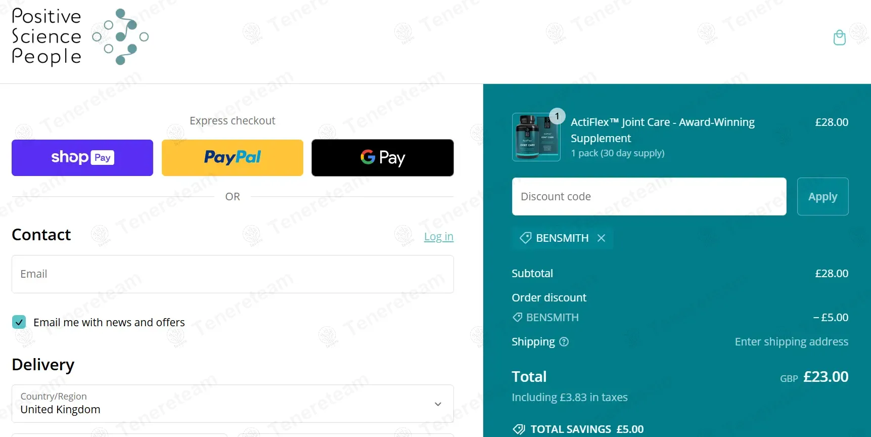 Positive Science People coupon code: £5 off with BENSMITH. Tested and valid as 1 year ago.