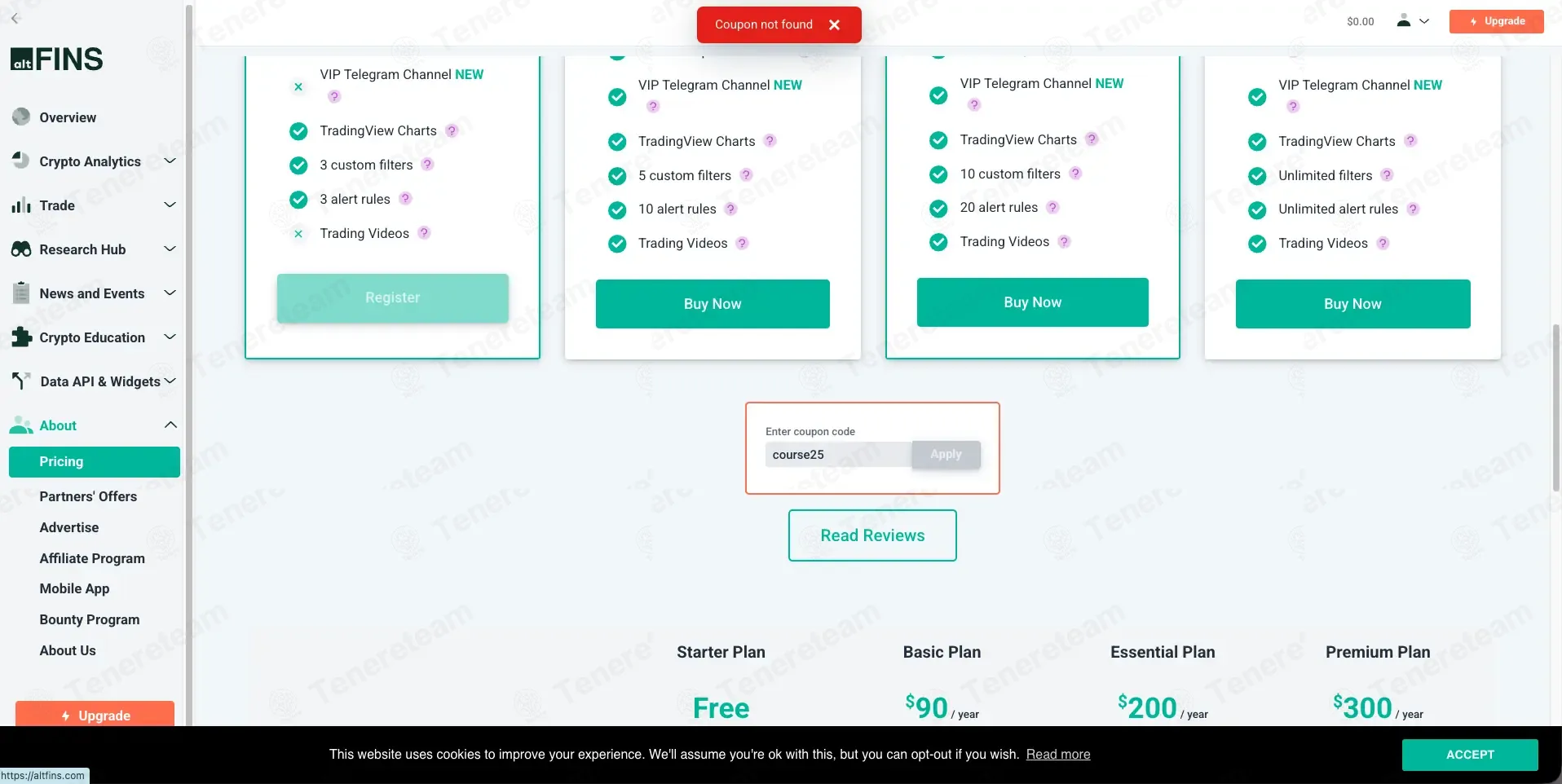 70% OFF altFINS Coupon Codes - January 2026 Promo Codes