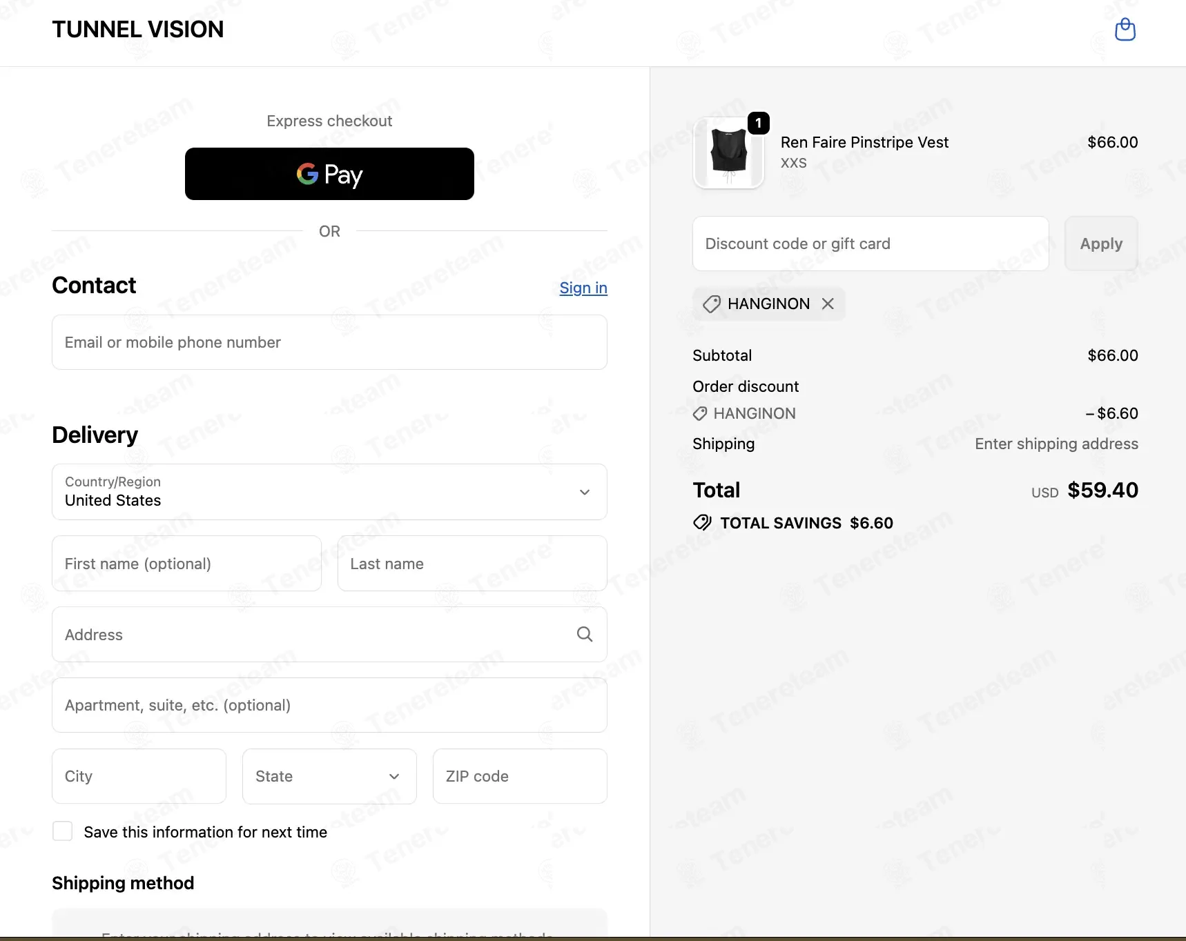 Tunnel Vision coupon code: 10% off with HANGINON. Tested and valid as 7 months ago.