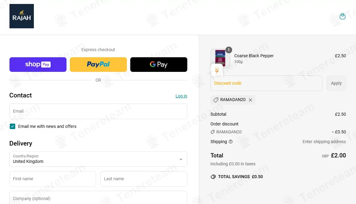 Rajah Spices UK coupon code: 20% off with RAMADAN20. Tested and valid as 1 year ago.
