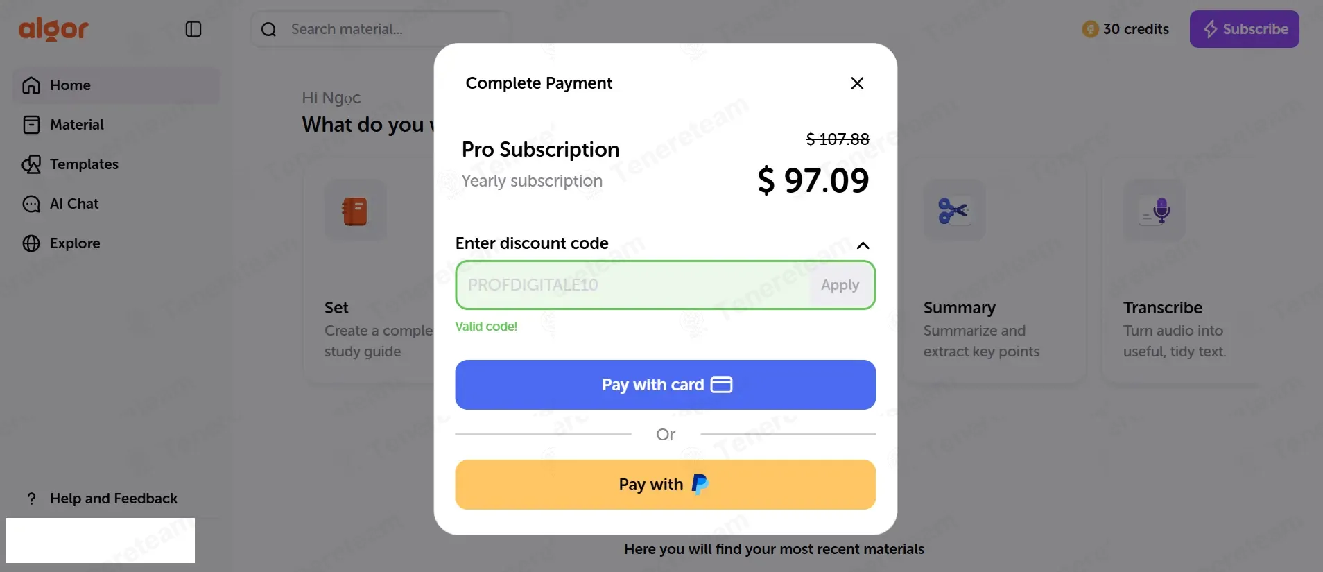 Algor education coupon code: 10% off with PROFDIGITALE10. Tested and valid as 8 months ago.