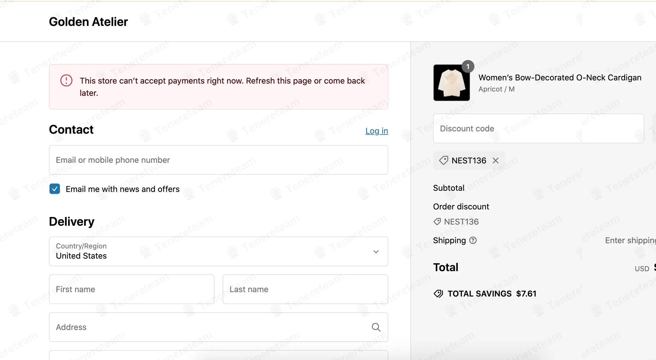 Golden Atelier coupon code: 15% off with NEST136. Tested and valid as 1 year ago.