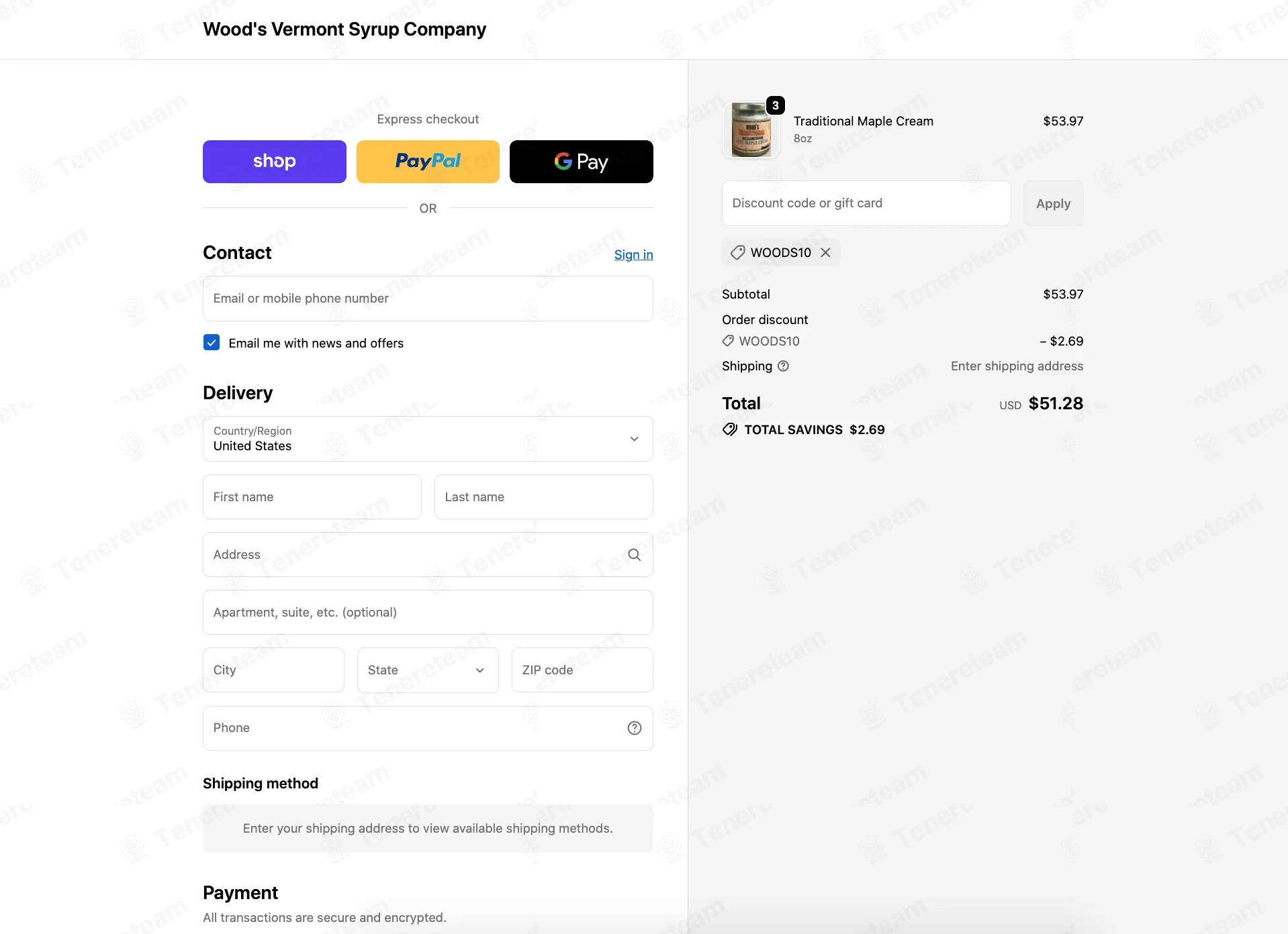 Woods Vermont Syrup coupon code: 5% off with WOODS10. Tested and valid as 1 month ago.