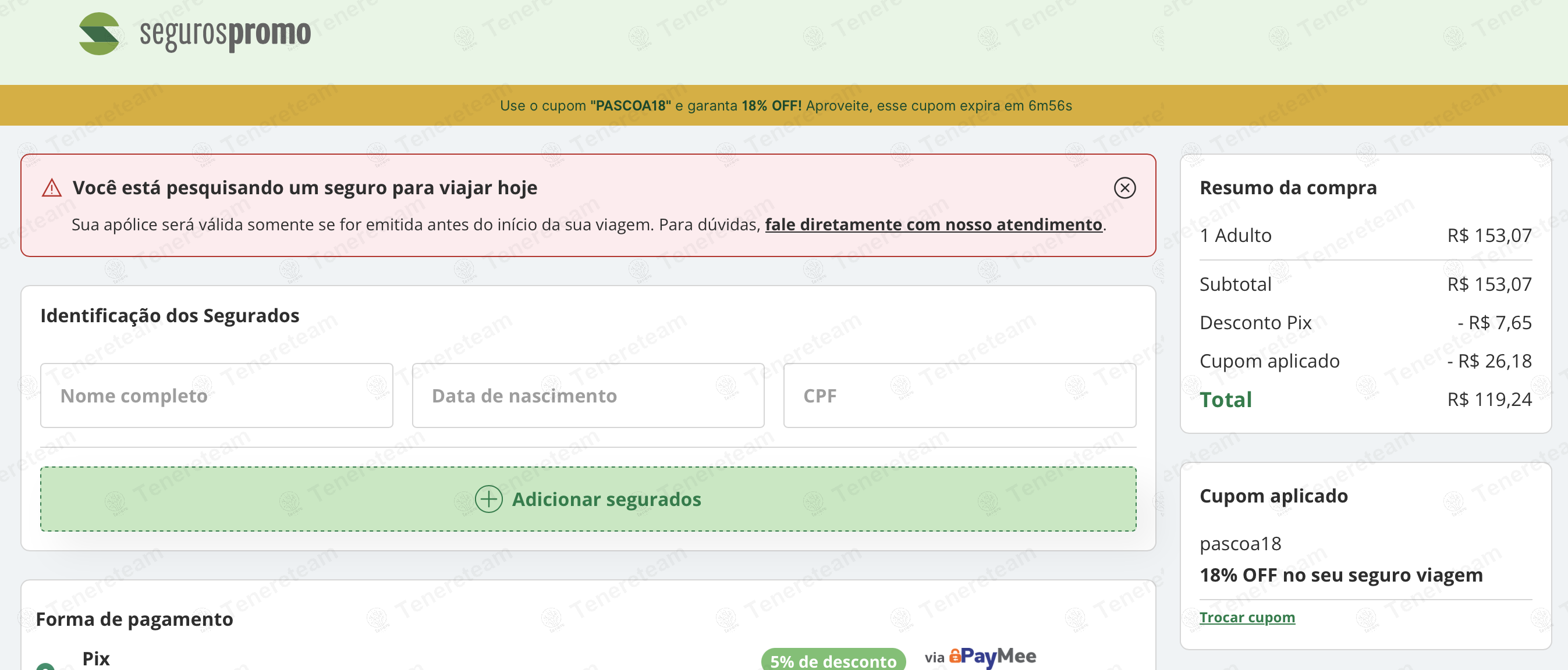 Segurospromo BR coupon code: 18% off with pascoa18. Tested and valid as 1 year ago.