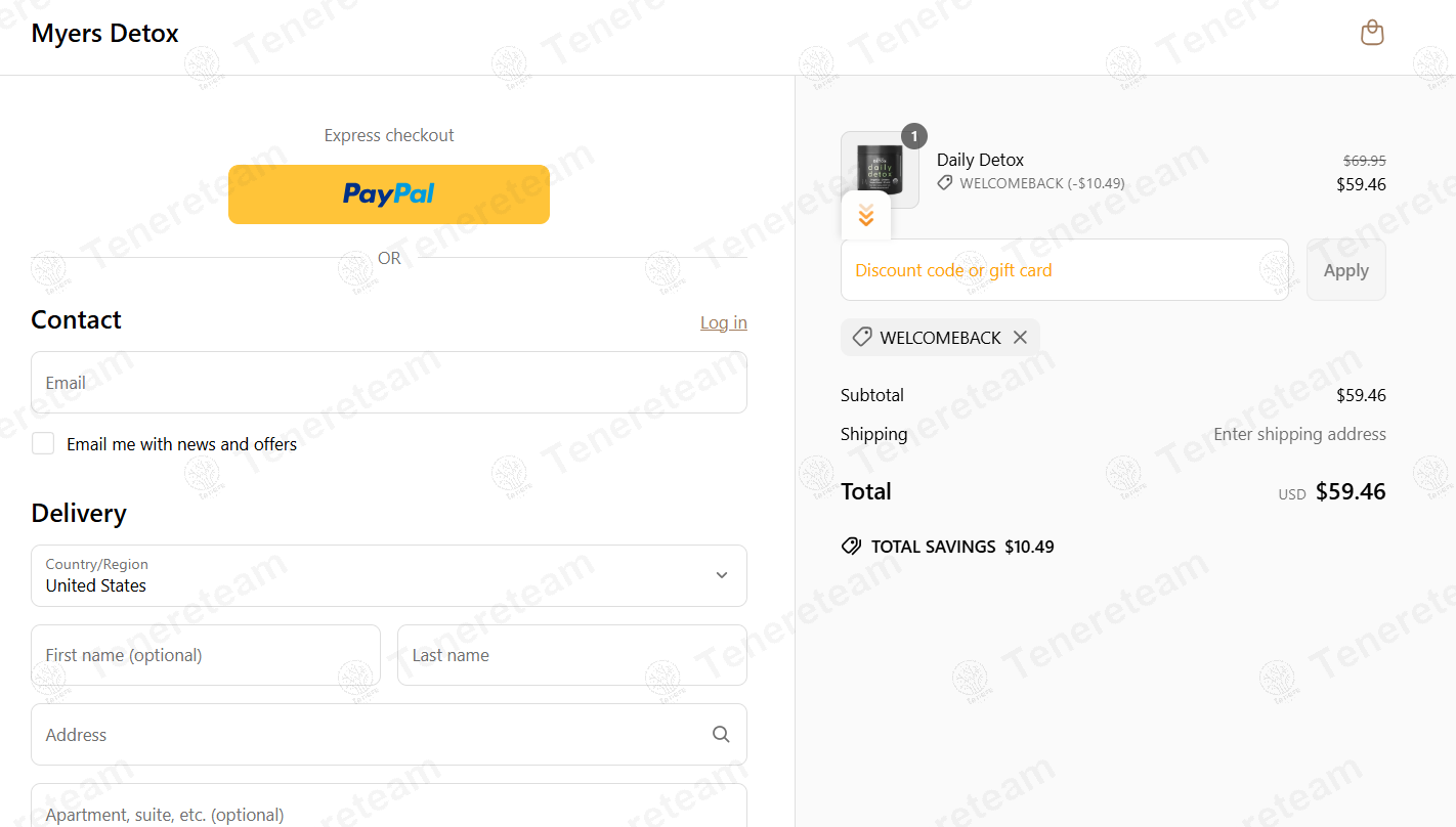 Myers Detox coupon code: 15% off with WELCOMEBACK. Tested and valid as 1 year ago.