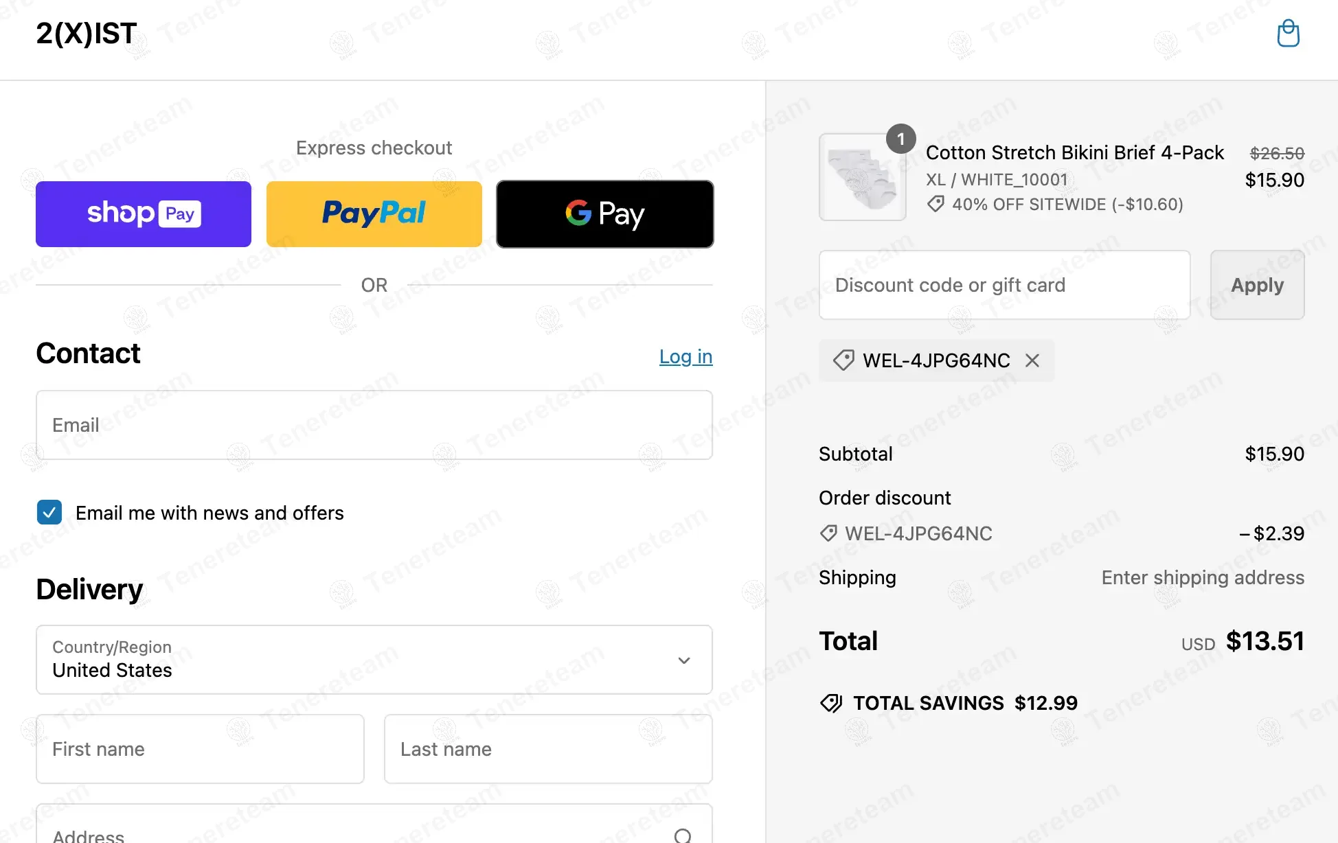 2xist coupon code: 20% off with WEL-4JPG64NC. Tested and valid as 1 year ago.