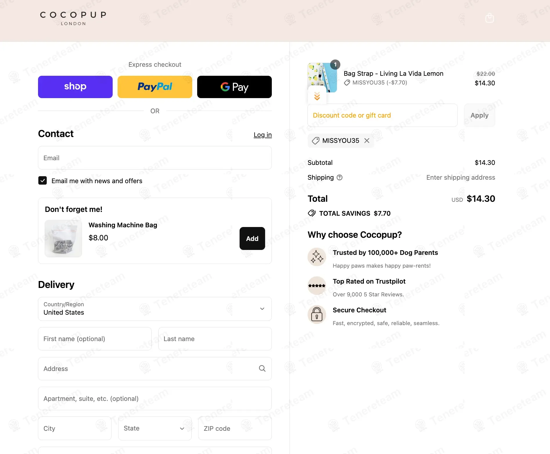 Cocopup London coupon code: 35% off with MISSYOU35. Tested and valid as 7 months ago.