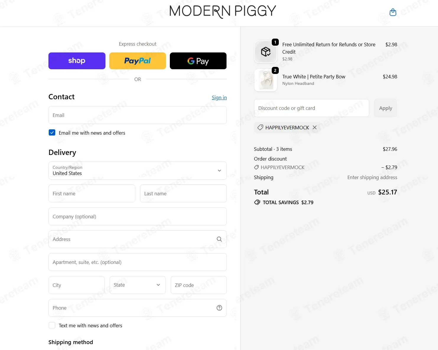 Modern Piggy coupon code: 10% off with HAPPILYEVERMOCK. Tested and valid as 1 month ago.
