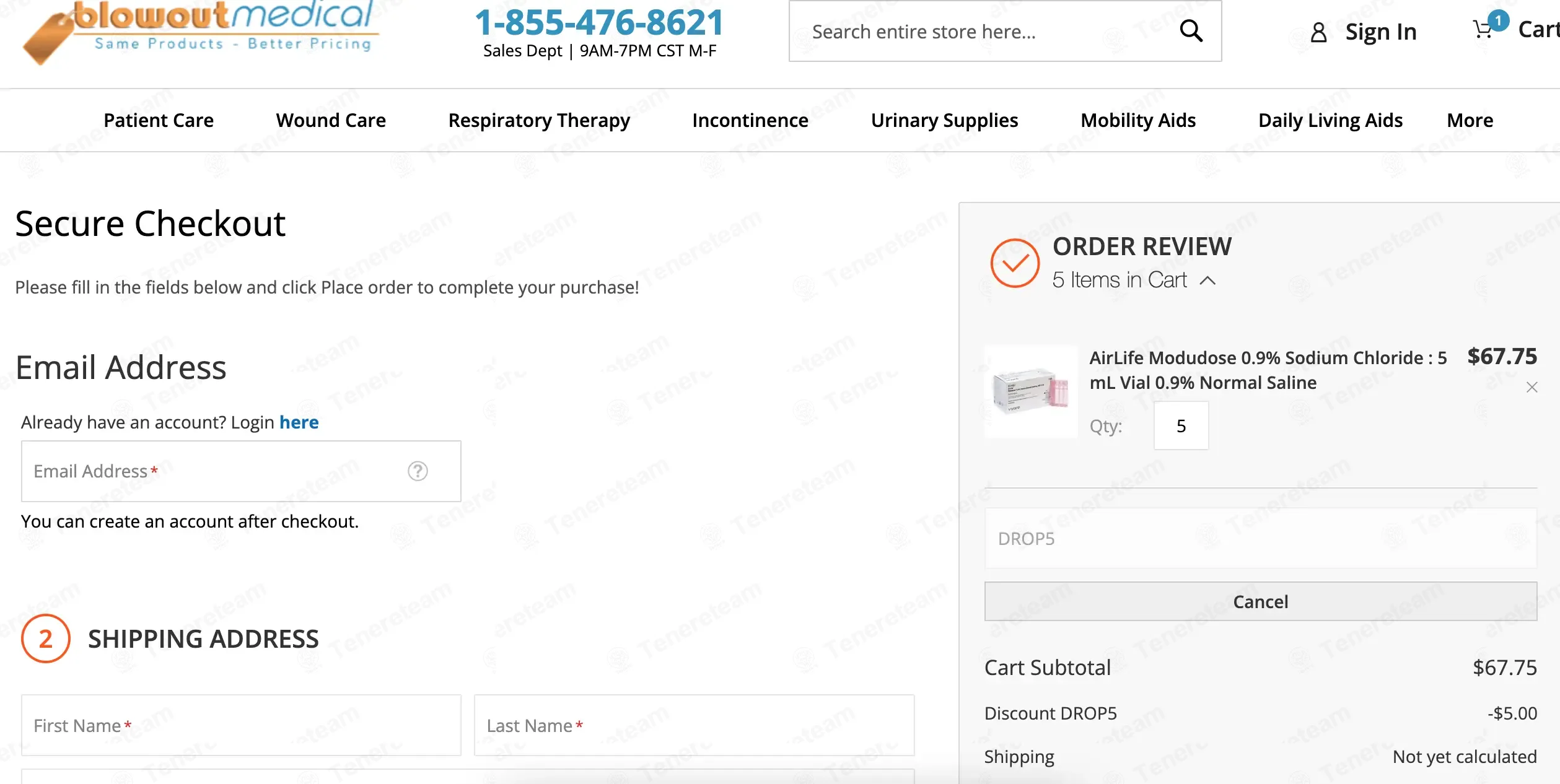 Blowout Medical coupon code: $5 off with DROP5. Tested and valid as 6 months ago.