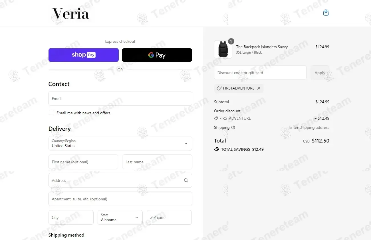 Veria Travel coupon code: 10% off with FIRSTADVENTURE. Tested and valid as 3 months ago.