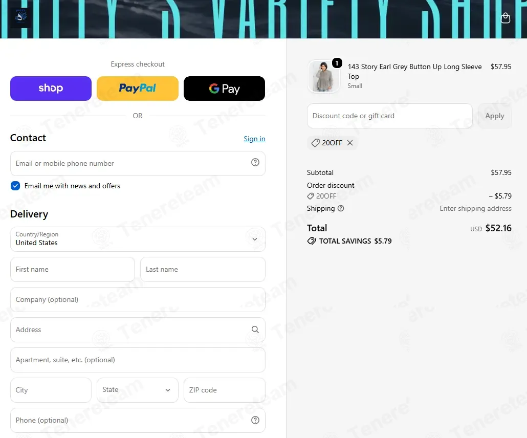 Jolly’s Variety Shop coupon code: 10% off with 20OFF. Tested and valid as 2 days ago.