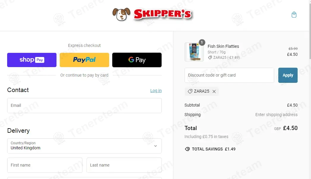 Skippers Pet Products coupon code: 25% off with ZARA25. Tested and valid as 1 year ago.