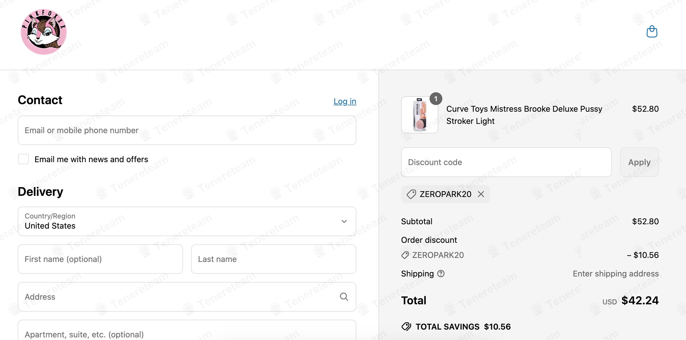 Pinkfoxxx coupon code: 20% off with ZEROPARK20. Tested and valid as 1 year ago.