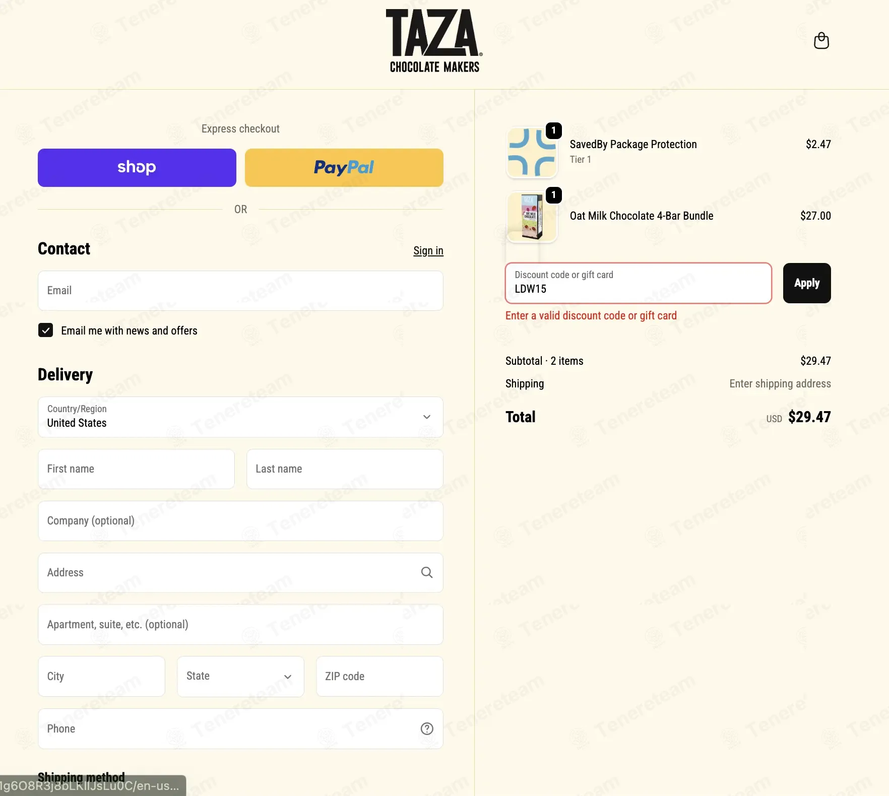Taza Chocolate coupon code: 15% off with LDW15. Tested and valid as 1 month ago.