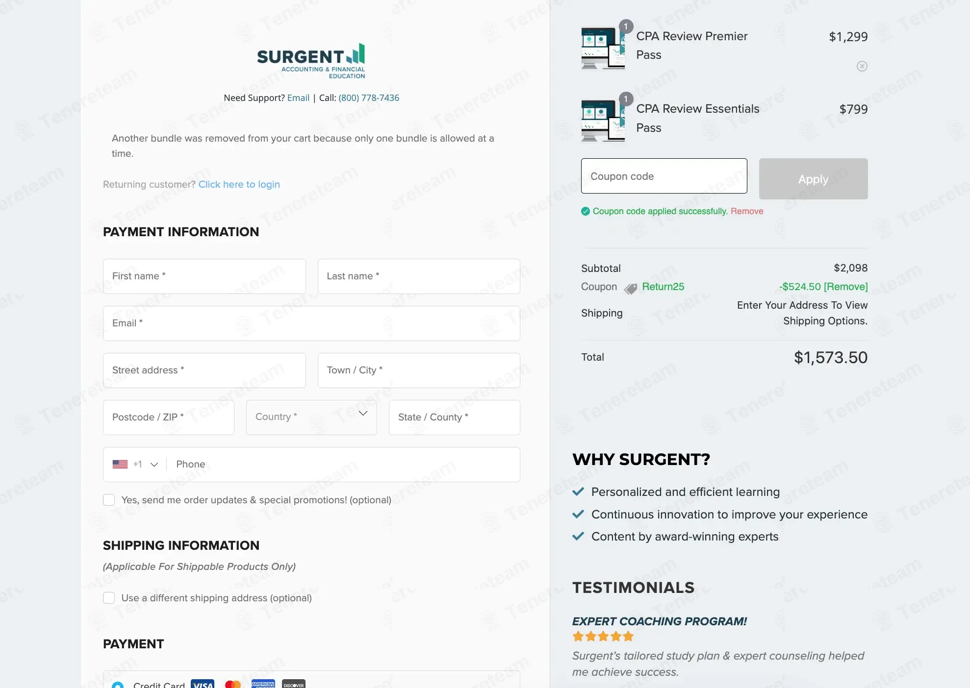 Surgent coupon code re-checked and confirmed working at checkout
