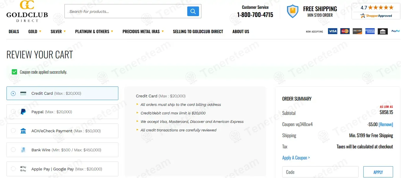 GoldClub Direct coupon code: $5 off with VQ348CW4. Tested and valid as 1 year ago.