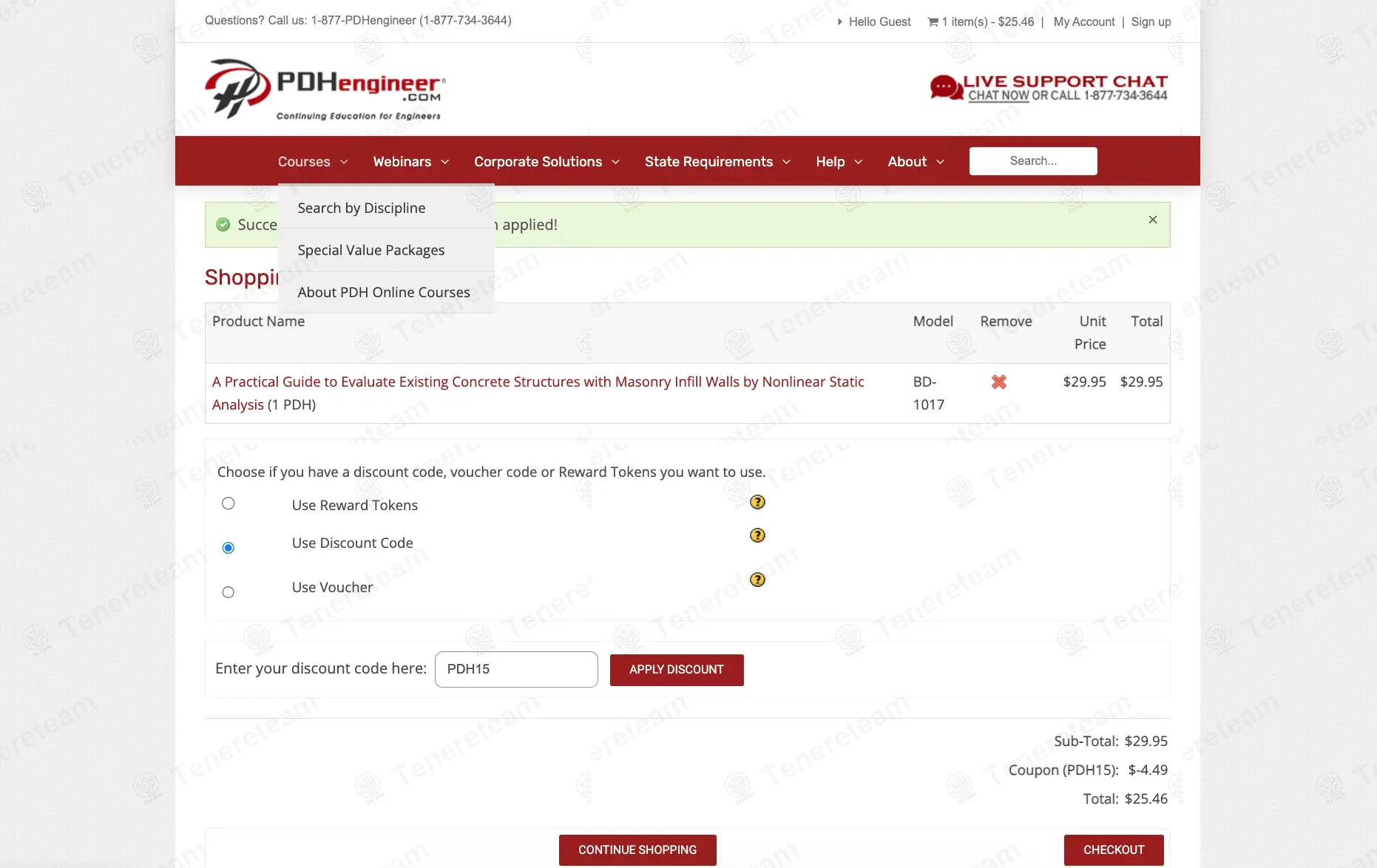 Pdhengineer coupon code: 15% off with PDH15. Tested and valid as 1 year ago.