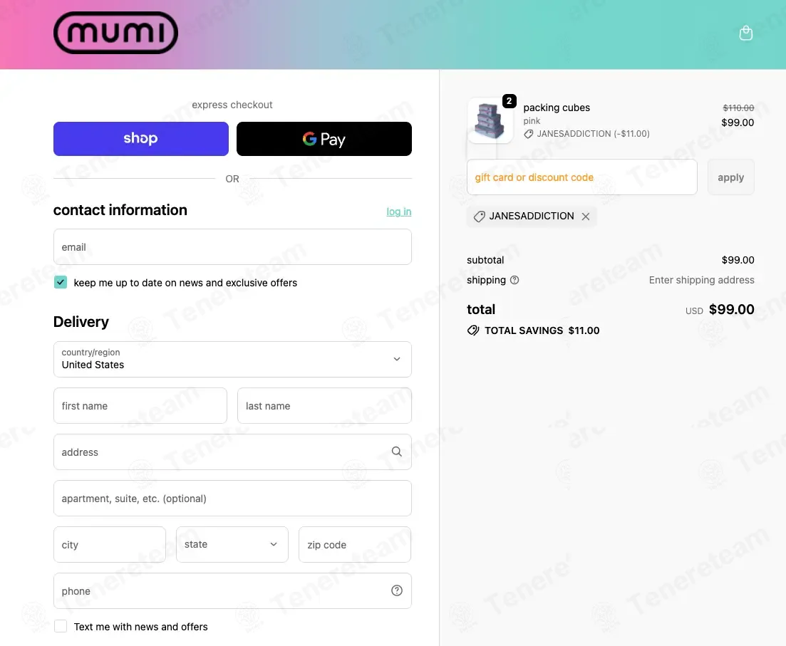 Mumi coupon code: 10% off with JANESADDICTION. Tested and valid as 1 month ago.