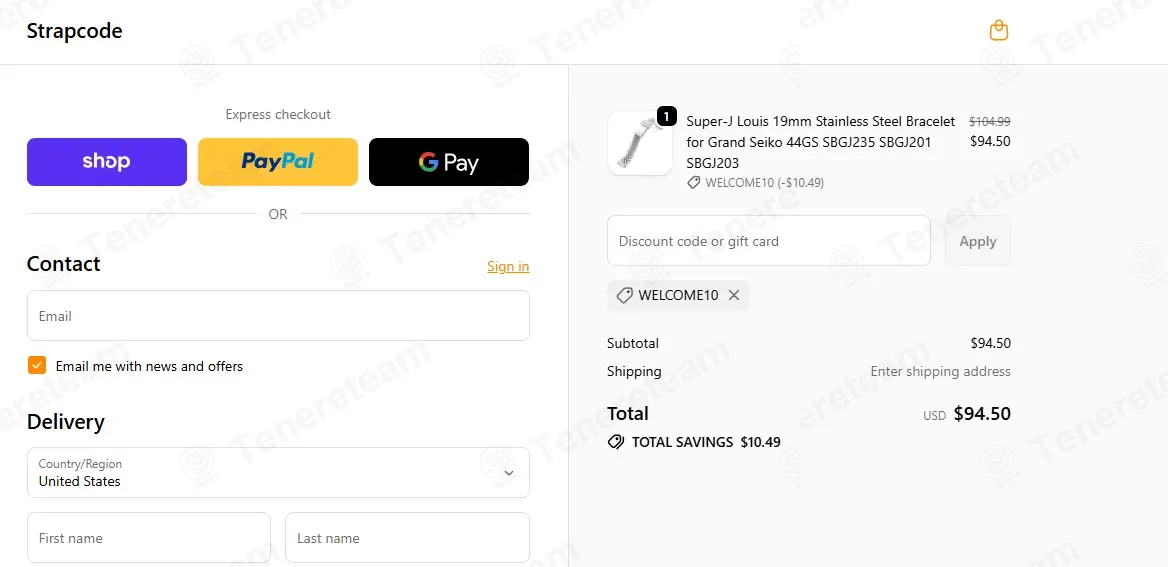 Strapcode coupon code: 10% off with WELCOME10. Tested and valid as 8 months ago.