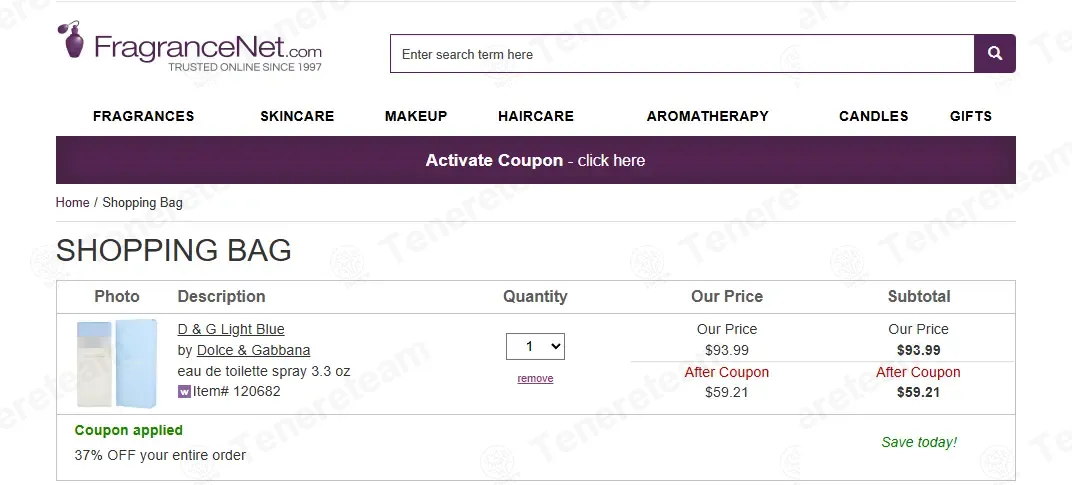 FragranceNet coupon code: 37% off with chaos. Tested and valid as 1 month ago.