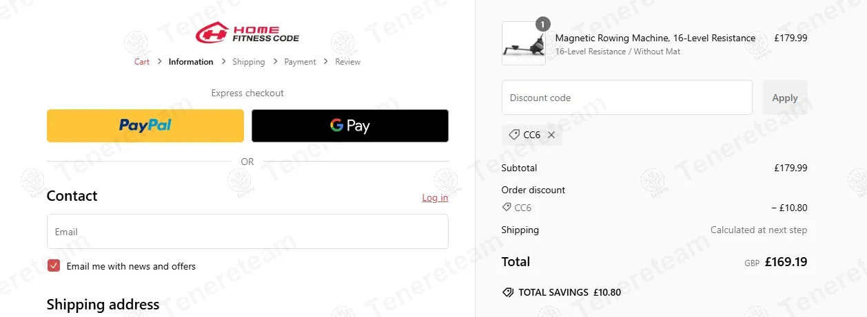 Home Fitness Code coupon code: 6% off with CC6. Tested and valid as 1 year ago.