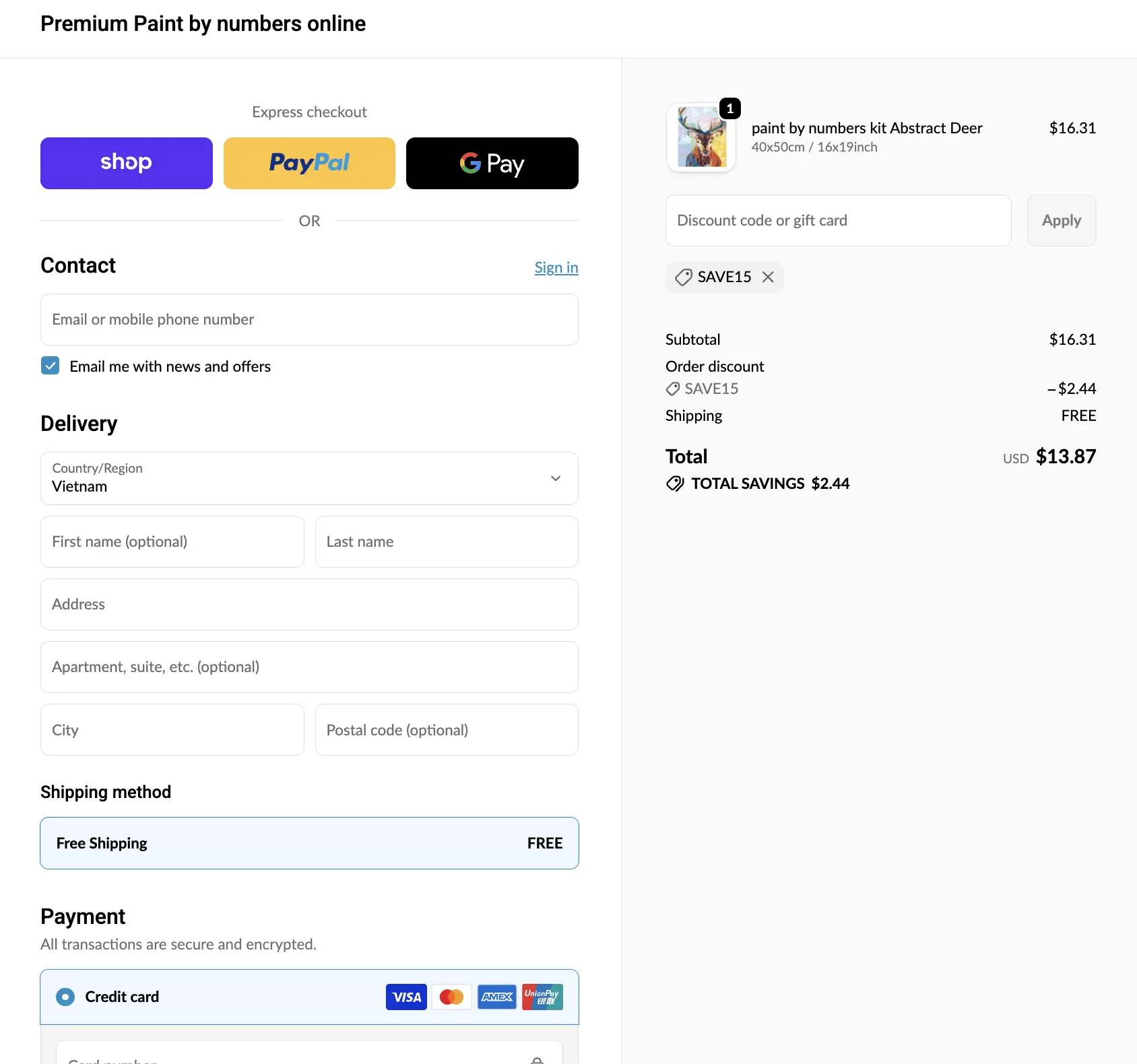 Paint by Numbers Online coupon code - tested and valid (1 hour ago)