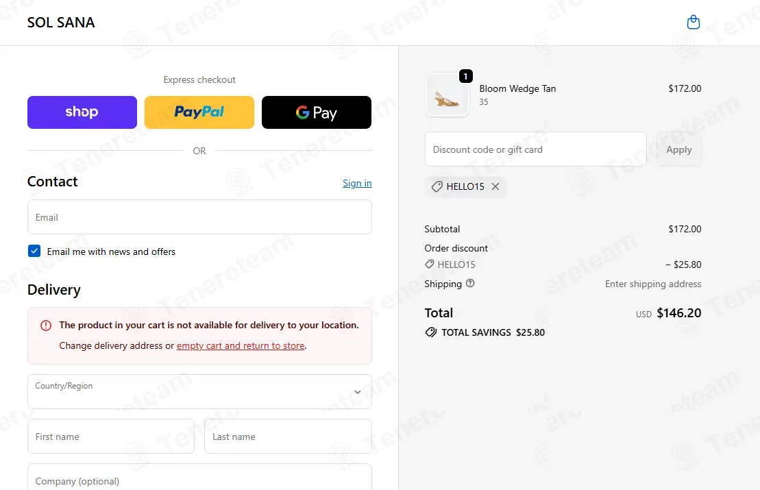 Sol Sana AU coupon code: 15% off with HELLO15. Tested and valid as 2 days ago.