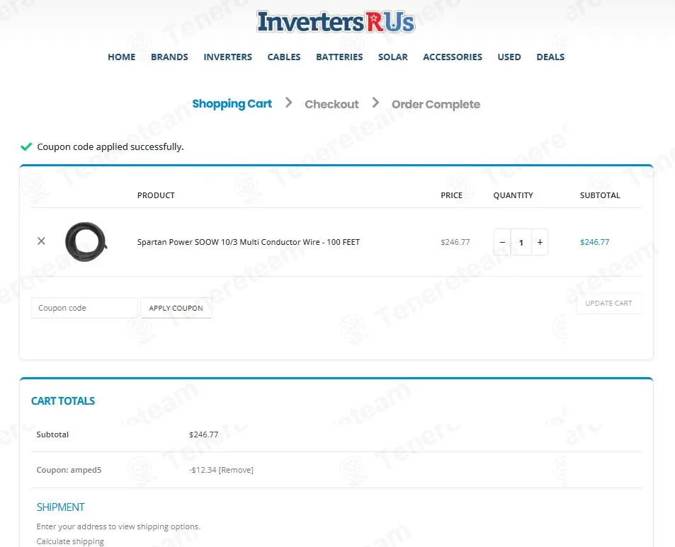 Inverters R Us coupon code: 5% off with amped5. Tested and valid as 1 month ago.