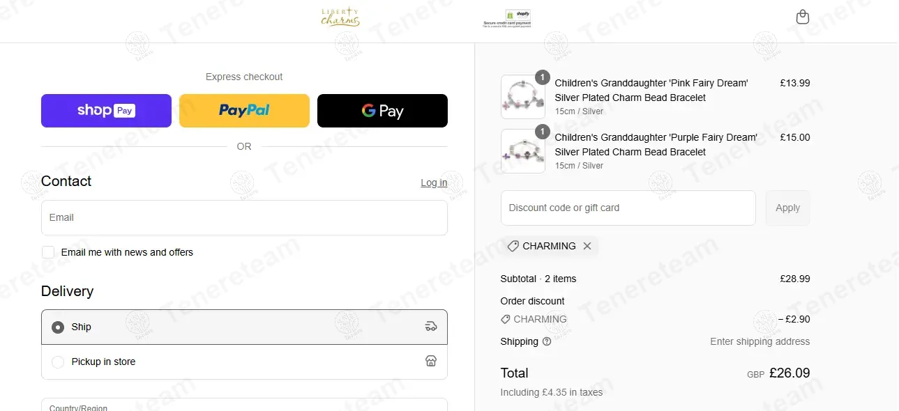 Liberty Charms coupon code: 10% off with CHARMING. Tested and valid as 1 year ago.