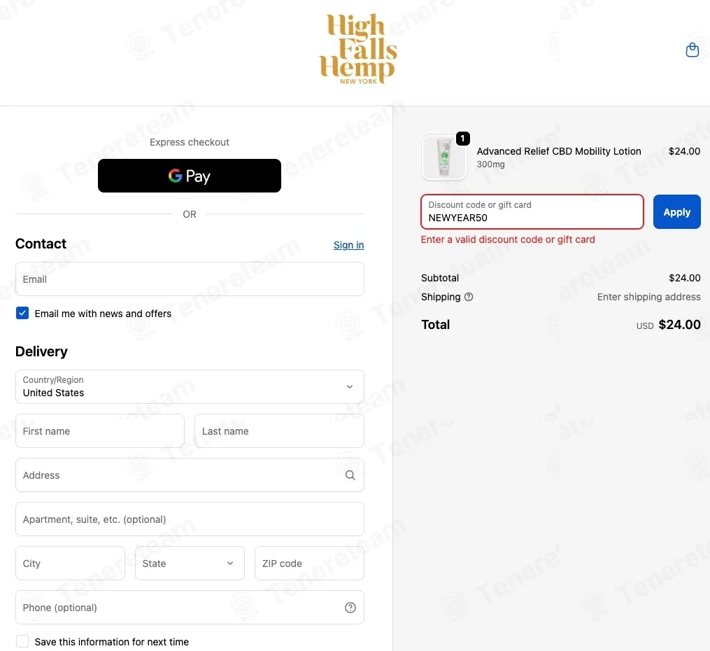 High Falls Hemp NY coupon code: 50% off with NEWYEAR50. Tested and valid as 5 days ago.