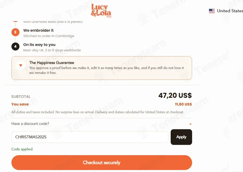Lucy and Lola Shop coupon code: 25% off with CHRISTMAS2025. Tested and valid as 2 weeks ago.