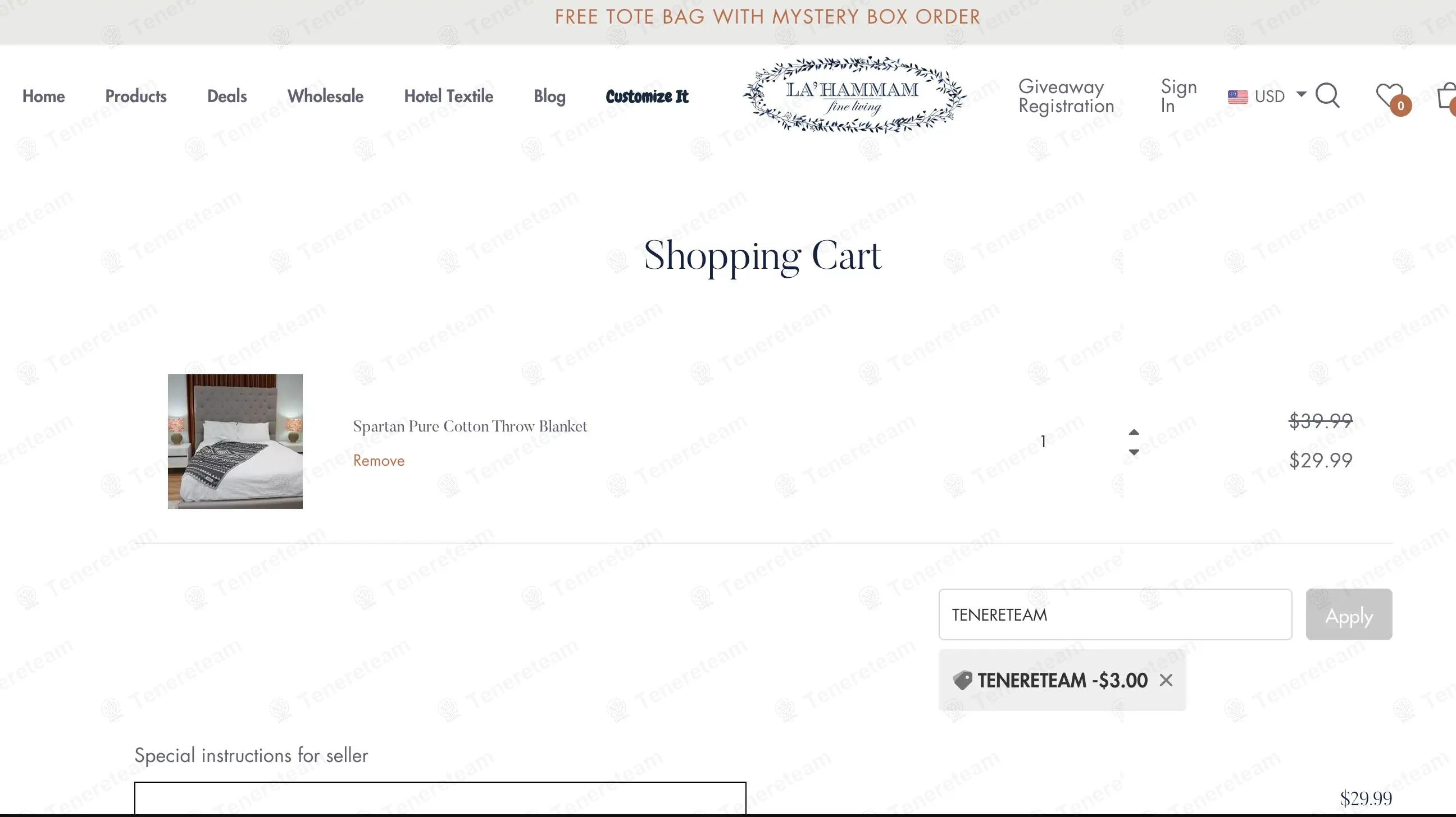 Lahammam coupon code: 10% off with TENERETEAM. Tested and valid as 4 months ago.