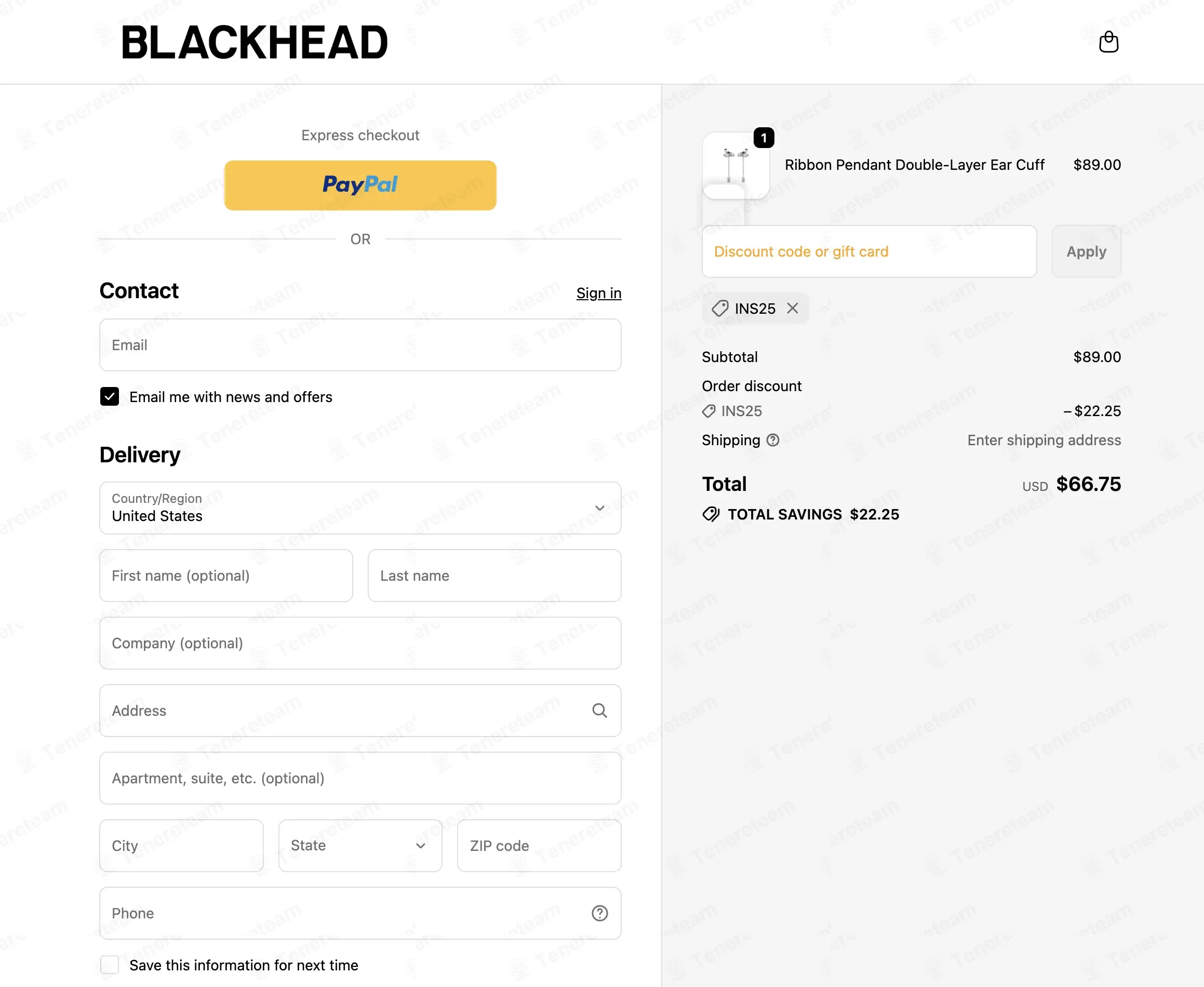 Blackheadshop coupon code: 25% off with INS25. Tested and valid as 1 month ago.